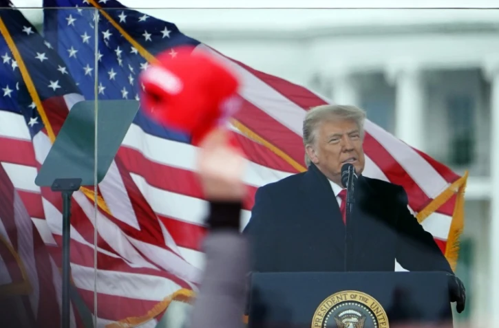 Donald Trump, alors président des Etats-Unis, s'adresse à ses partisans près de la Maison Blanche à Washington, le 6 janvier 2021