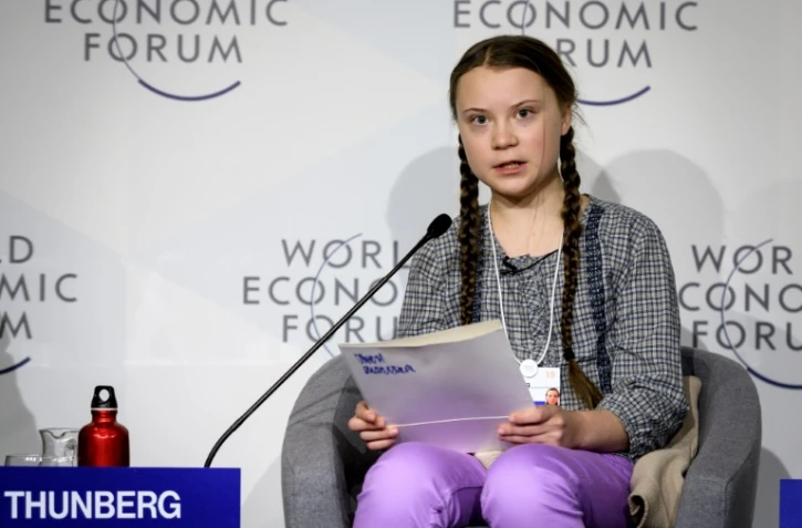 La militante environnementaliste suédois Greta Thunberg à Davos (Suisse) le 25 janvier 2019