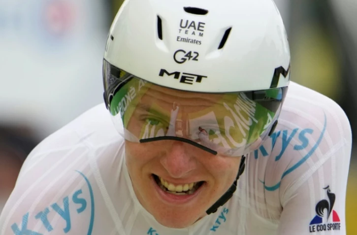 Le Slovène Tadej Pogacar vainqueur de la 5e étape du Tour de France, un contre-la-montre entre Change et Laval, le 30 juin 2021