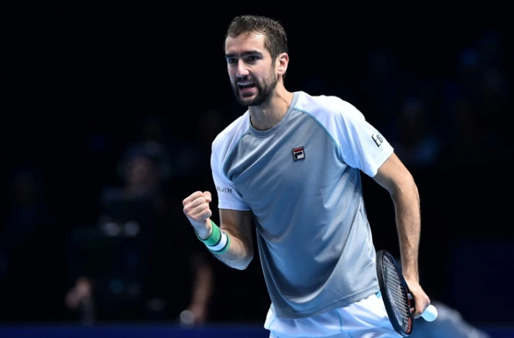 Le Croate Marin Cilic vainqueur de l'Américain John Isner au Masters, le 14 novembre 2018 à Londres  
