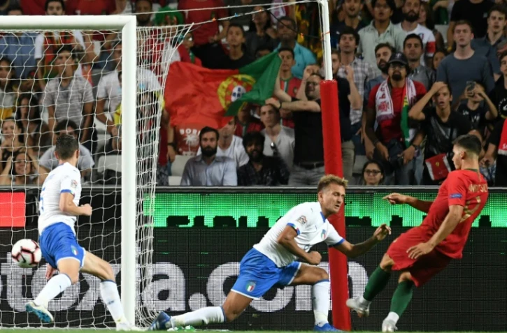 Le Portugais André Silva inscrit le seul but du match de Ligue des nations contre l'Italie, le 10 septembre 2018 à Lisbonne