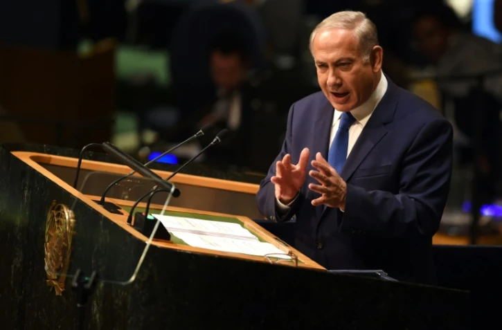 Le Premier ministre israélien Benjamin Netanyahu à la tribune de l'ONU à New York, le 1er octobre 2015