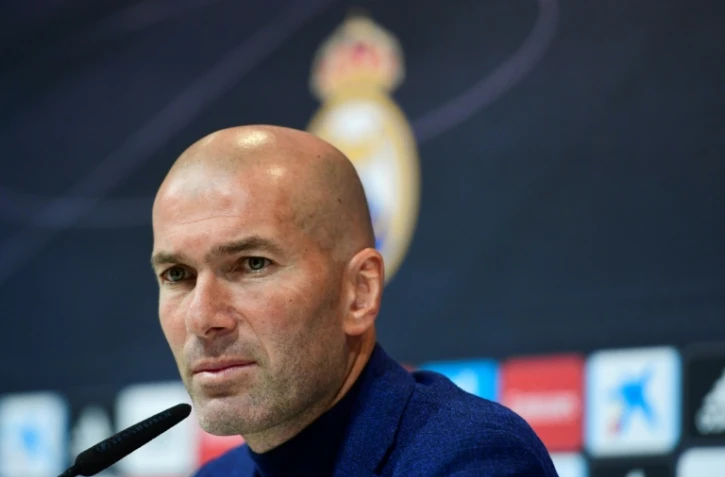 Zinédine Zidane lors d'une conférence de presse à Madrid, le 31 mai 2018