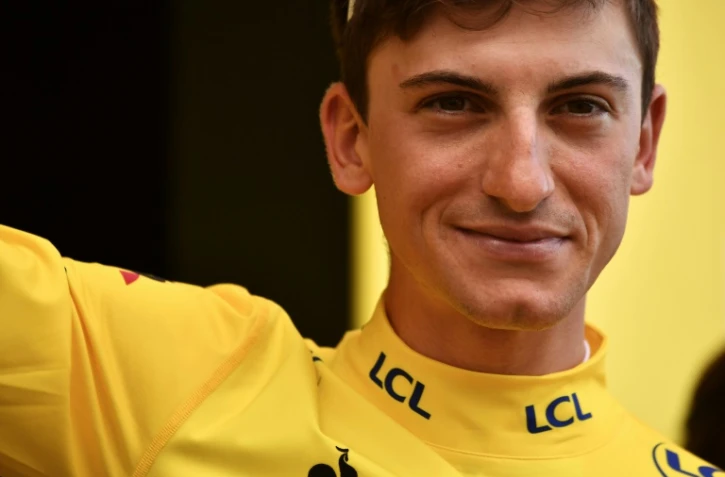 L'Italien Giulio Ciccone, 2e de la 6e étape du Tour de France et nouveau maillot jaune, le 11 juillet 2019 à La Planche des Belles Filles