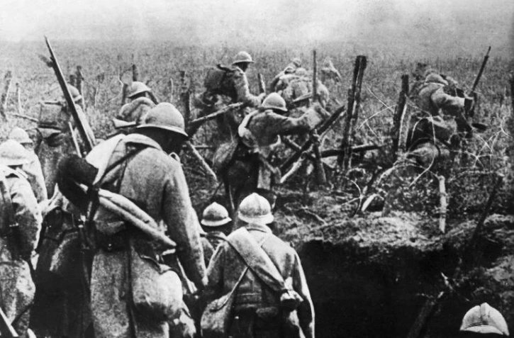 Des soldats français en novembre 1916 à Verdun