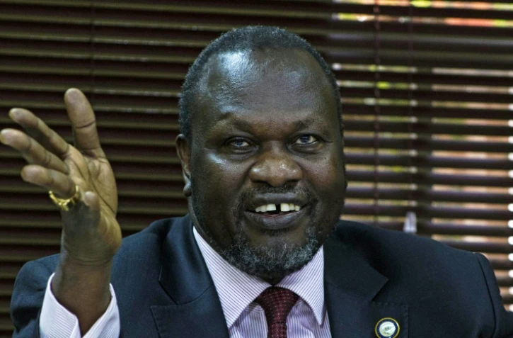 Riek Machar lors d'une conférence de presse le 26 janvier 2016 à Kampala 