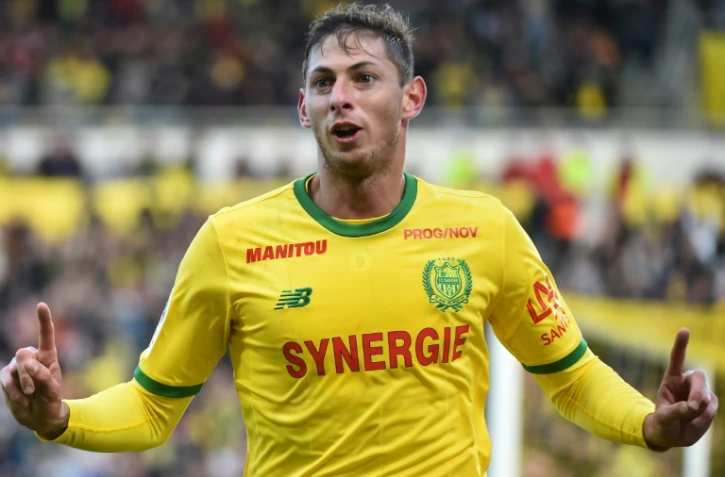 L'attaquant argentin disparu dans un accident d'avion Emiliano Sala, buteur sous le maillot du FC Nantes contre Guingamp, le 4 novembre 2018 au stade de La Beaujoire à Nantes 