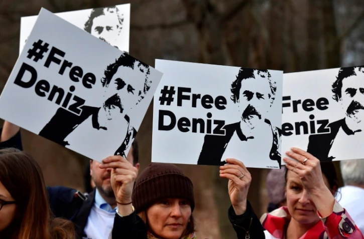 Manifestation pour la libération du germano-turc Deniz Yücel, correspondant du journal Die Welt en Turquie, le 28 février 2017 à Berlin