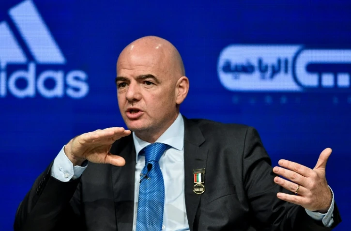 Le président de la Fifa Gianni Infantino lors d'une conférence internationale sur les sports, le 28 décembre 2016 à Dubaï