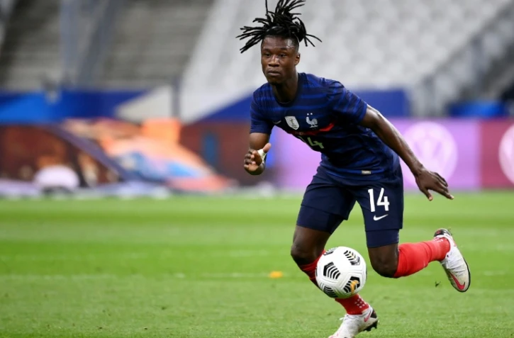 Le jeune milieu des Bleus Eduardo Camavinga éblouissant contre l'Ukraine, en match amical, le 7 octobre 2020 au Stade de France à Saint-Denis