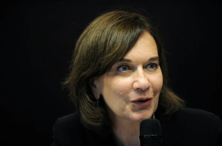 Laurence Rossignol, secrétaire d'Etat chargée des Personnes âgées et de l'Autonomie, annonce lors d'une conférence de presse, la construction d'un village pour les personnes souffrant d'Alzheimer, le 21 septembre 2015, à Mont-de-Marsan