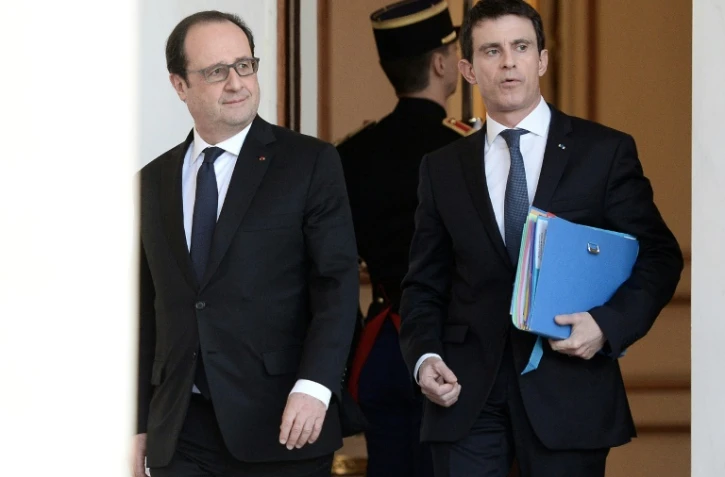 François Hollande et Manuel Valls à l'Elysée, le 10 février 2016