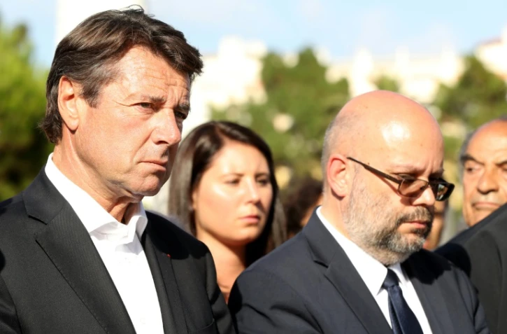 Le président de la région Paca, Christian Estrosi, et le maire de Nice Philippe Pradal lors d'une cérémonie en hommage aux victimes de l'attentat le 21 juillet 2016 à Nice