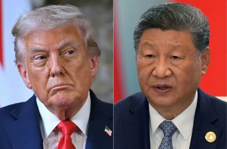 Portraits des présidents américain Donald Trump et chinois Xi Jinping 