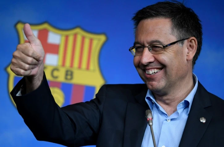 Le président du FC Barcelone Josep Maria Bartomeu en conférence de presse au Camp Nou le 5 juillet 2019