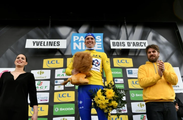 Arnaud Démare, vainqueur de la première étape de Paris-Nice à Bois d'Arcy, le 5 mars 2017
