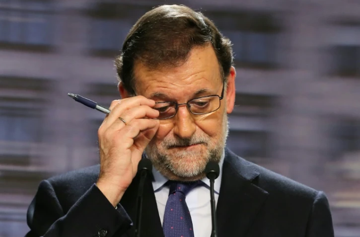 Le Premier ministre espagnol Mariano Rajoy, lors d'une conférence de presse à Madrid le 21 décembre 2015