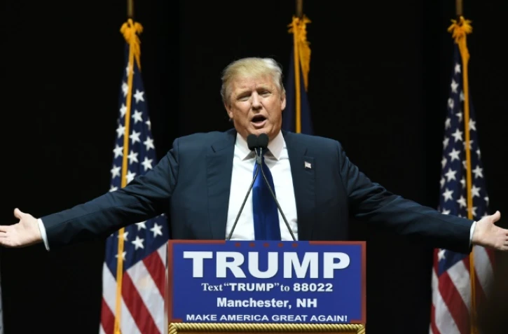 Le candidat à l'investiture républicaine Donald Trump, lors d'un meeting électoral à Manchester, le 8 février 2016