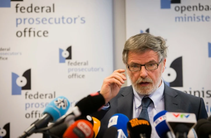 Eric Van Der Sypt, porte-parole du parquet fédéral, lors d'une conférence de presse le 18 mars 2016 à Bruxelles