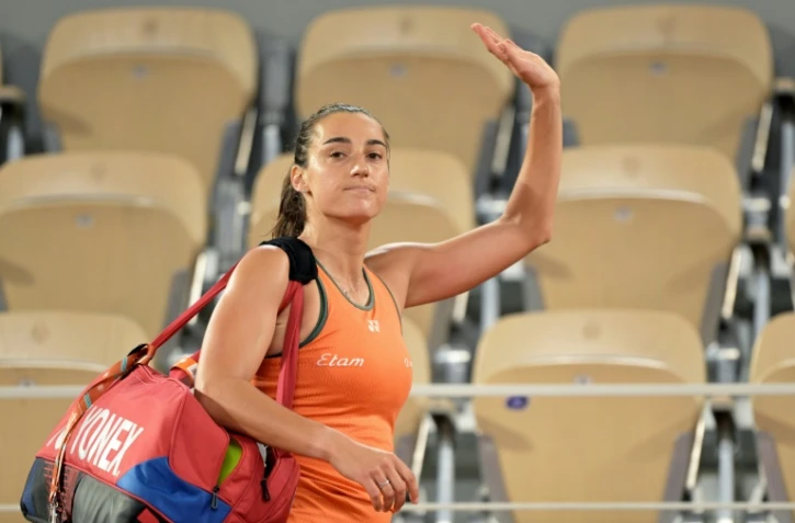 La numéro un française Caroline Garcia après sa défaite au 2e tour de Roland-Garros contre l'Américaine Sofia Kenin, le 29 mai 2024 à Paris