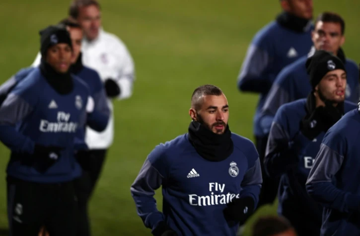 Karim Benzema à l'entraînement au stade Mitsuzawa le 12 décembre 2016 à Yokohama