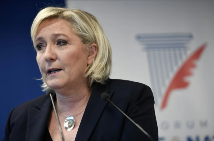 La présidente du Front national Marine Le Pen à Nanterre, prÚs de Paris, le 8 décembre 2017