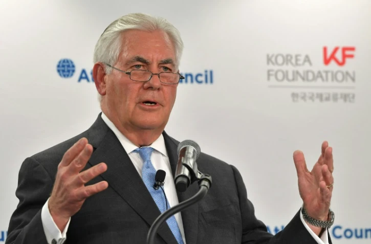 Le secrétaire d'État américain Rex Tillerson s'exprime lors d'un forum sur les relations entre les États-Unis et la Corée du Sud, à Washington, le 12 décembre 2017