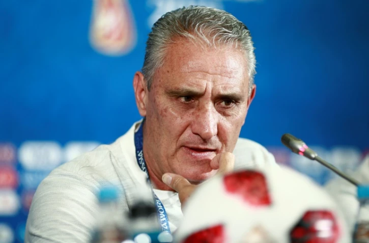 Le sélectionneurdu Brésil Tite lors de la conférence de presse de veille de match à Kazan, le 5 juillet 2018