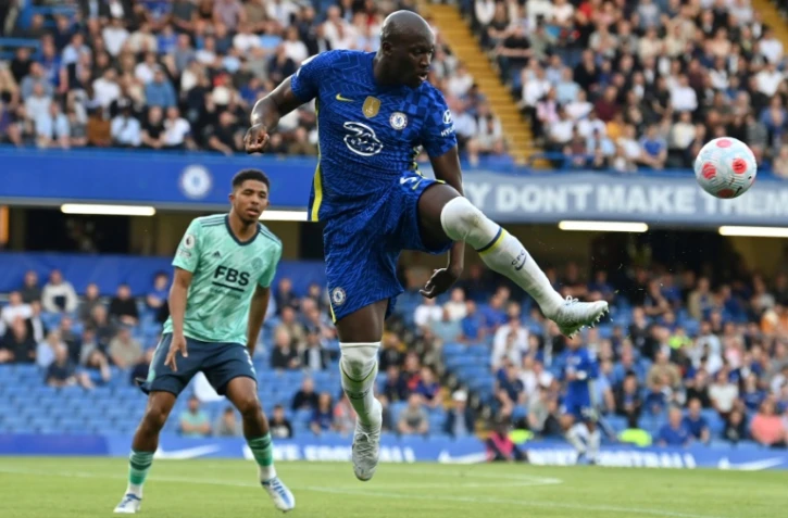L'attaquant belge Romelu Lukaku sous le maillot de Chelsea contre Leicester le 19 mai 2022 au stade de Stamford Bridge à Londres 