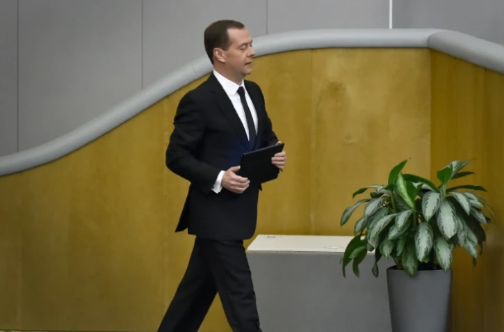 Le Premier ministre russe Dmitri Medvedev à la Douma, chambre basse du Parlement russe, à Moscou, le 19 avril 2016