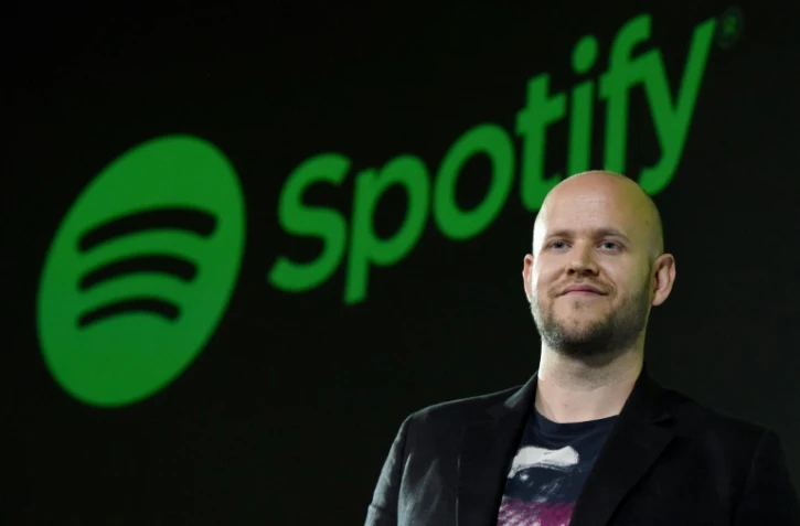 Daniel Ek, le PDG de Spotify lors d'une conférence de presse à Tokyo le 29 septembre 2016