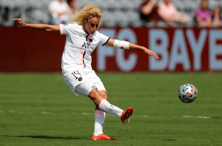 Kheira Hamraoui sous le maillot du Paris Saint-Germain contre les Chicago Red Stars à Louisville, aux Etats-Unis, le 21 août 2021