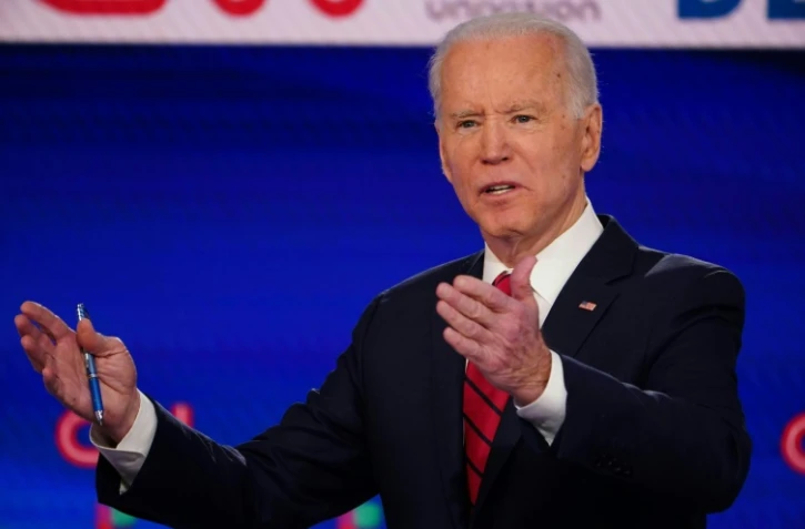 Joe Biden, candidat à la primaire démocrate, lors du débat du débat télévisé sur CNN, le 16 mars 2020 à Washington