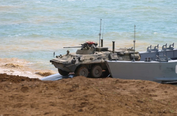 Exercices militaires de troupes russes en Crimée, le 22 avril 2021