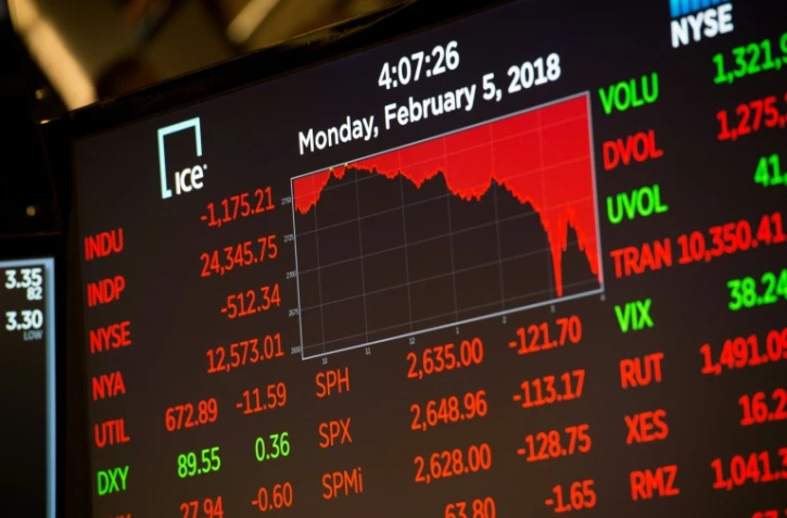 Plongeon du Dow Jones à Wall Street, le 5 février 2017 à New York