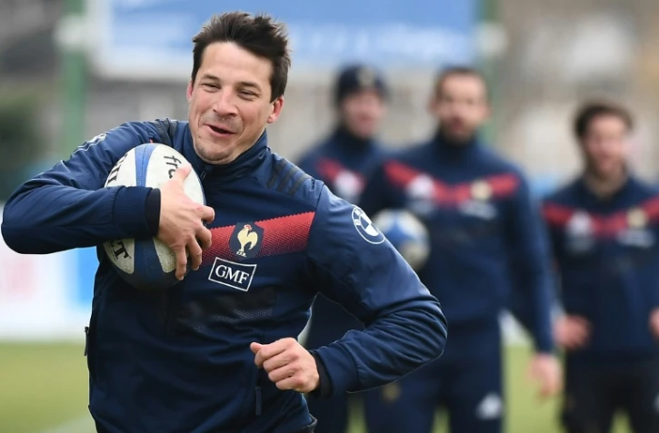 François Trinh-Duc lors d'une séance d'entraînement avec le XV de France, le 27 février 2018 à Aix-en-Provence