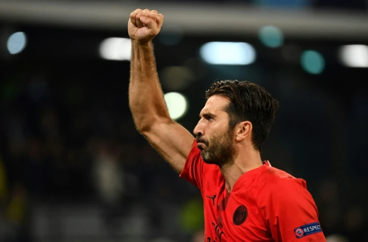 Le gardien du Paris SG Gianluigi Buffon lors du match face Ă Naples en Ligue des champions le 6 novembre 2018