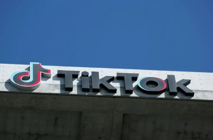 Le logo de TikTok Ă Culver City, en Californie, le 30 septembre 2025