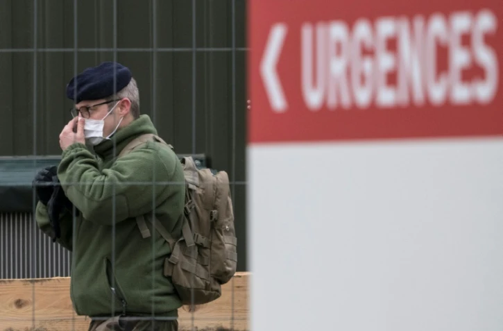 L'entrée des urgences à l'hopital Emile Muller à Mulhouse, le 22 mars 2020
