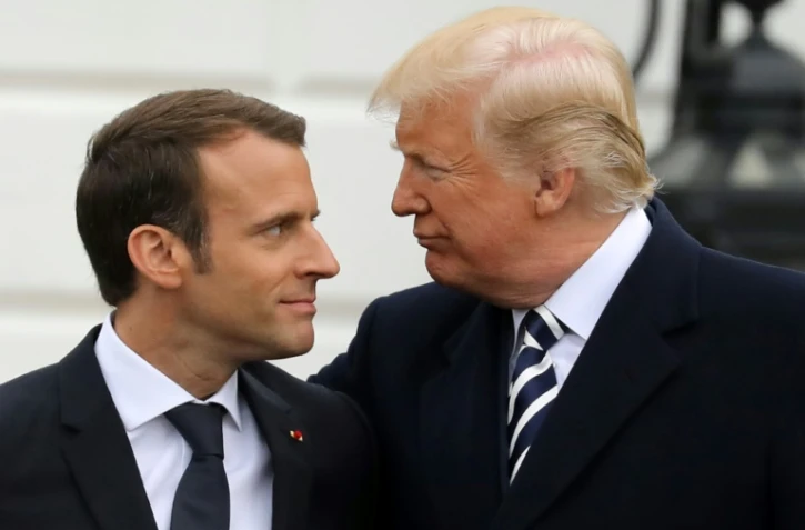 Le Président français Emmanuel Macron et son homologue américain Donald Trump à Washington, le 24 avril 2018