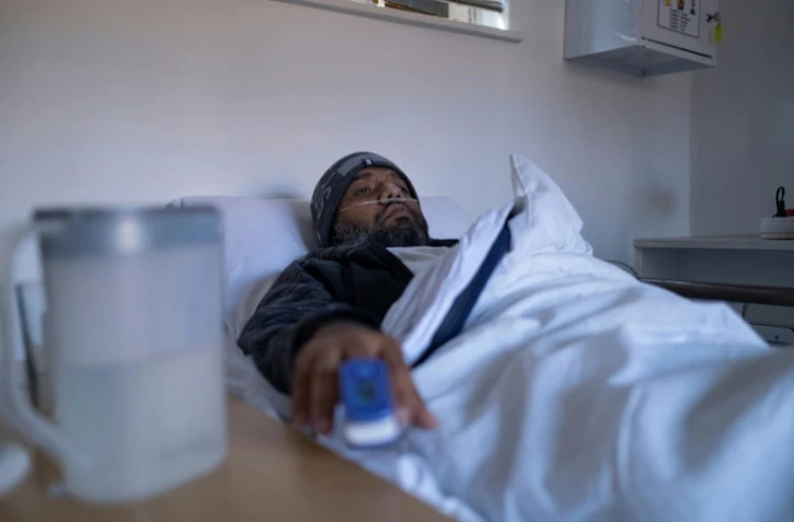 Un malade du Covid-19 dans un centre de soins Ă Johannesburg, le 12 juillet 2021