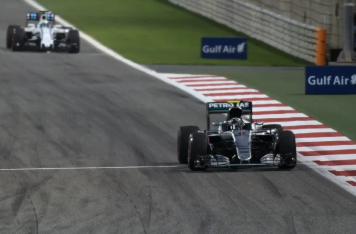 La Mercedes de l'Allemand Nico Rosberg, vainqueur du GP de Bahreïn, le 3 avril 2016