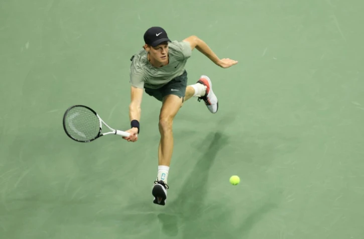 L'Italien Jannik Sinner, N.1 mondial, en quart de finale de l'US Open contre le Russe Daniil Medvedev le 4 septembre 2024 à New York