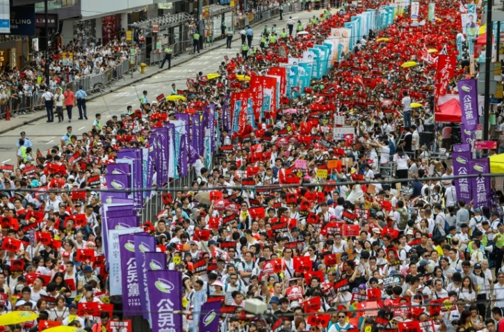 Manifestation contre un projet de loi controversé autorisant les extraditions vers la Chine continentale, le 9 juin 2019 à Hong Kong