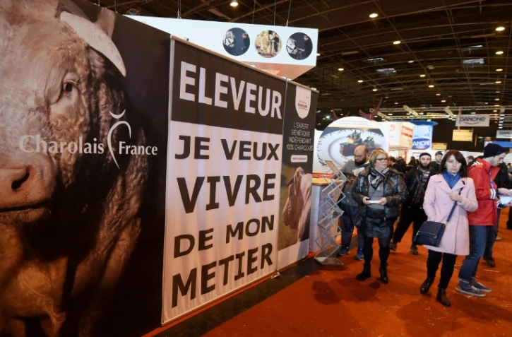 Des personnes déambulent au Salon de l'agriculture le 28 février 2016 à Paris