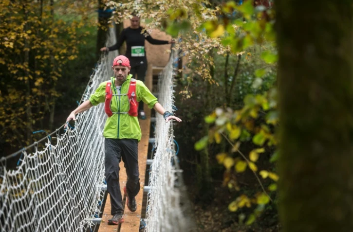 Paul Fontaine, atteint de mucoviscidose des poumons participe à une compétition à Nans-sous-Sainte-Anne, en France, le 23 octobre 2016