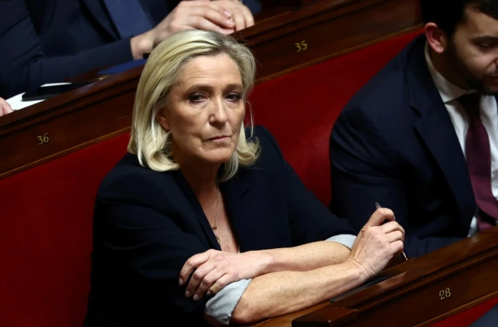 Marine Le Pen, le 1er avril 2025 à l'Assemblée nationale à Paris