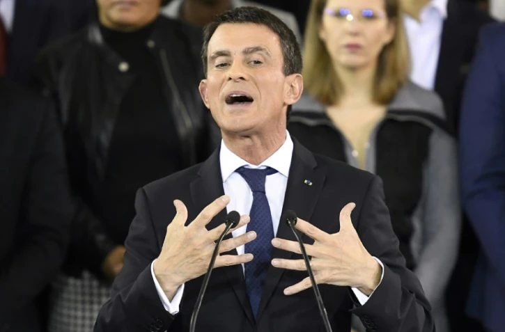 Manuel Valls, le 5 décembre 2016 à la mairie d'Evry, lors de l'annonce de sa candidature à l'élection présidentielle
