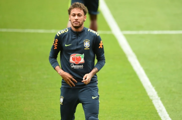 Le Brésilien Neymar à l'entraînement à Liverpool le 2 juin 2018
