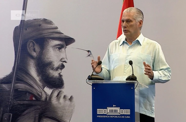 Le président cubain, Miguel Diaz-Canel, lors d'une intervention télévisée à La Havane, le 5 février 2026